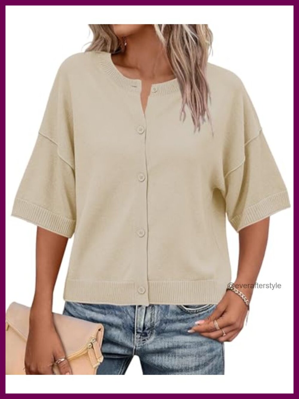 Lightweight Knit Short Sleeve Button Up Cardigan Soft Summer Sweater